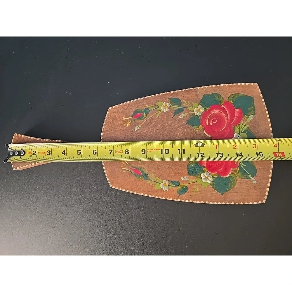 Vintage Handpainted Wood Paddle Decorative‎ Cutting Board Wall Art Floral